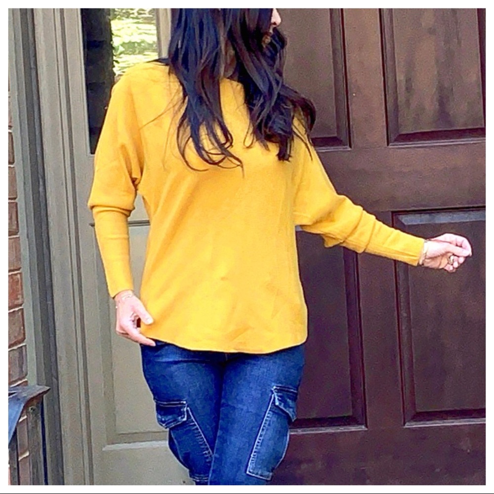 LAST ONE✨PARIS✨Gorgeous Mustard dolman sweater - Picture 2 of 11